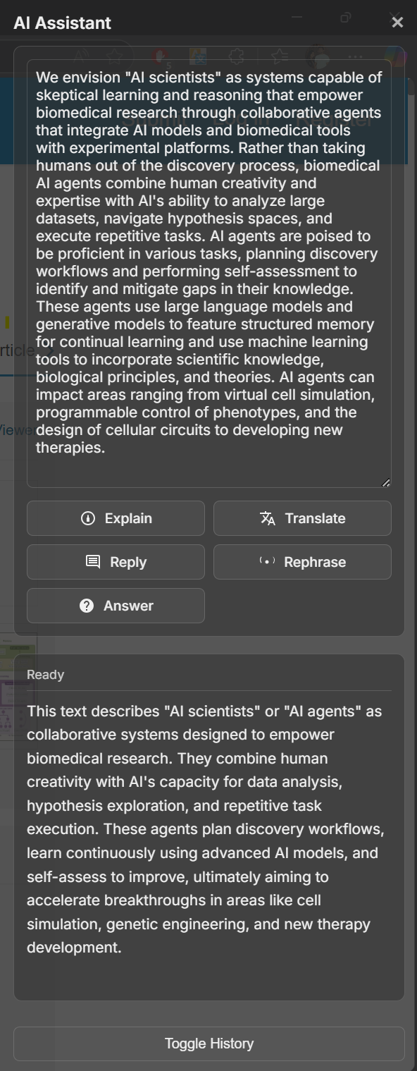 AI Explanation feature